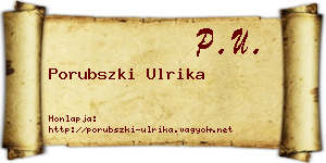 Porubszki Ulrika névjegykártya